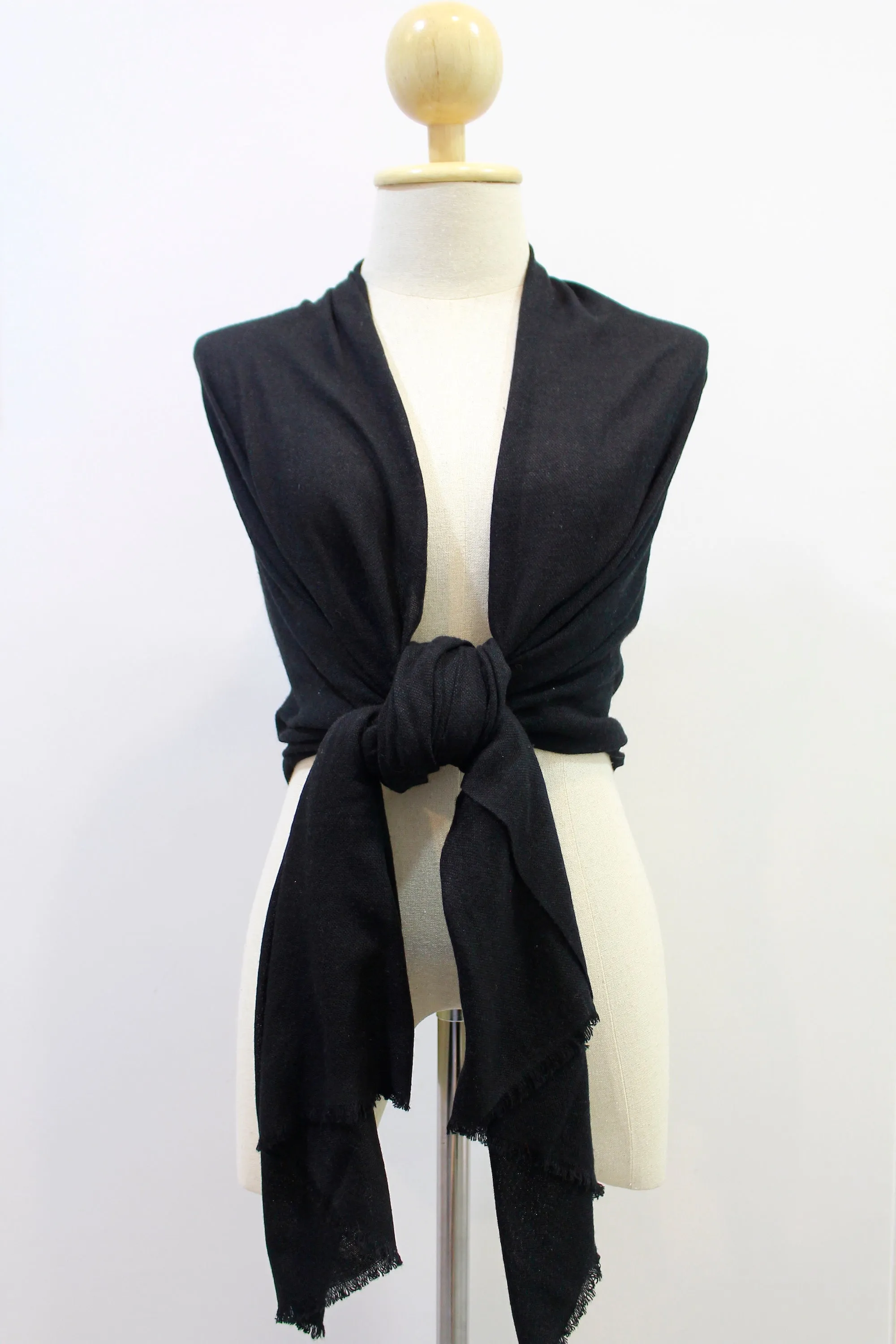 100% Cashmere Black Pashmina Shawl/Scarf