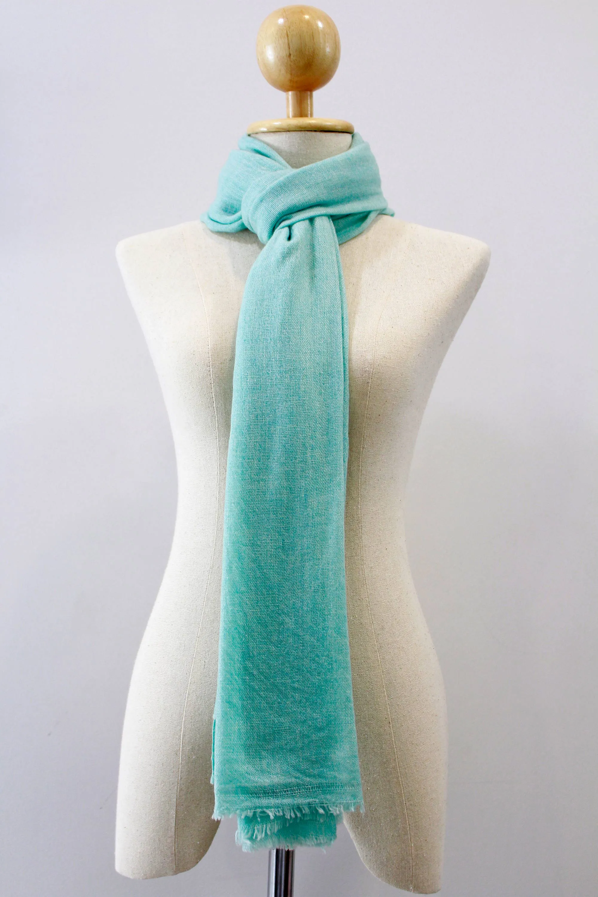 100% Cashmere Cadet Blue Pashmina Shawl/Scarf