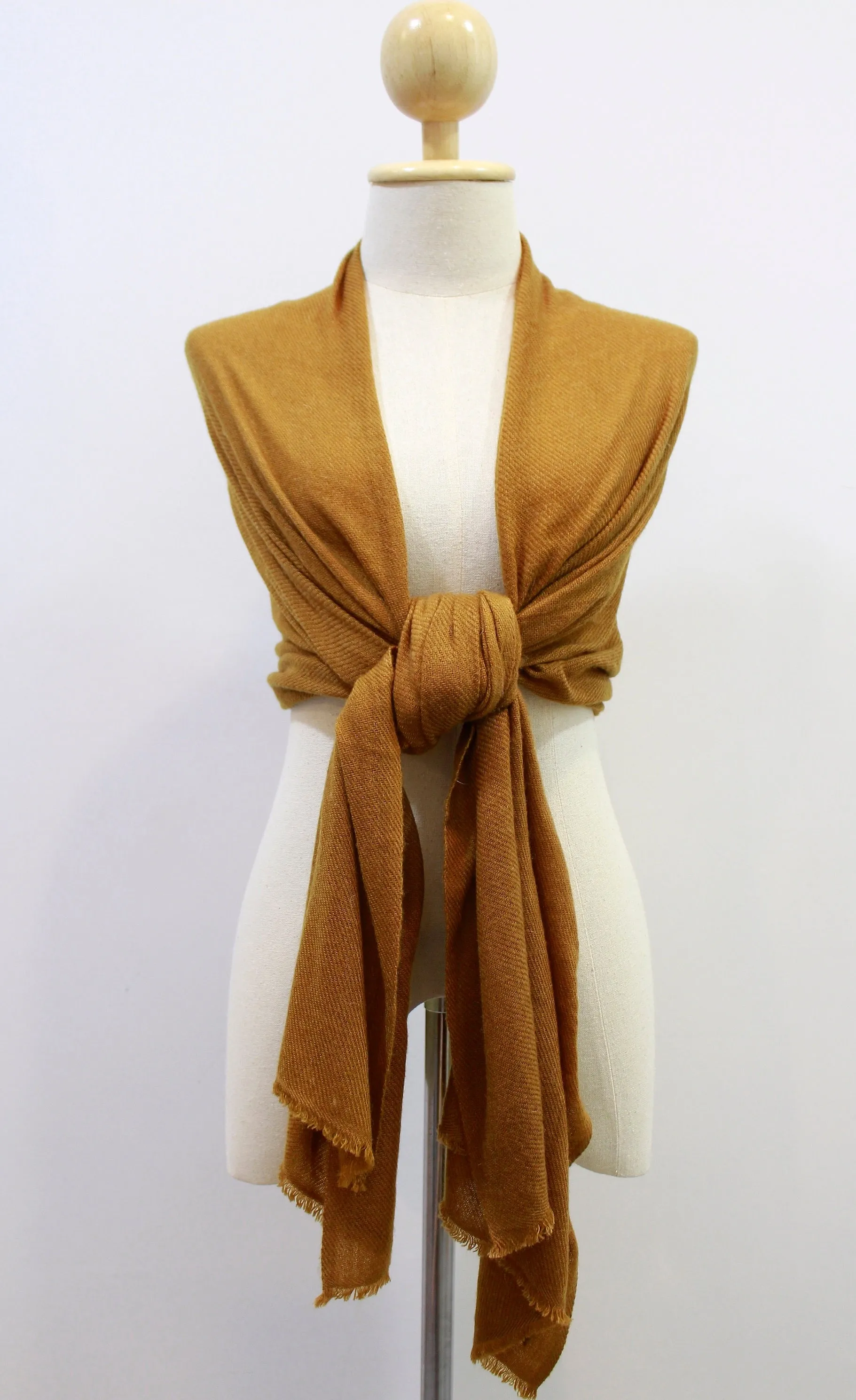 100% Cashmere Dark Golden Pashmina Shawl/Scarf