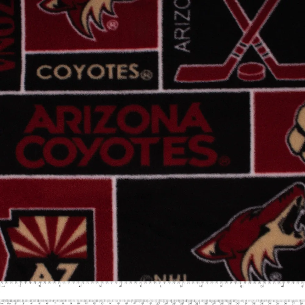 Arizona Coyotes - NHL Fleece Print - Squares