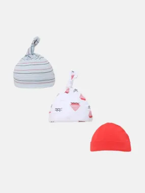 Baby Boy 3-Pack Hats - Nautical Ship Theme - White