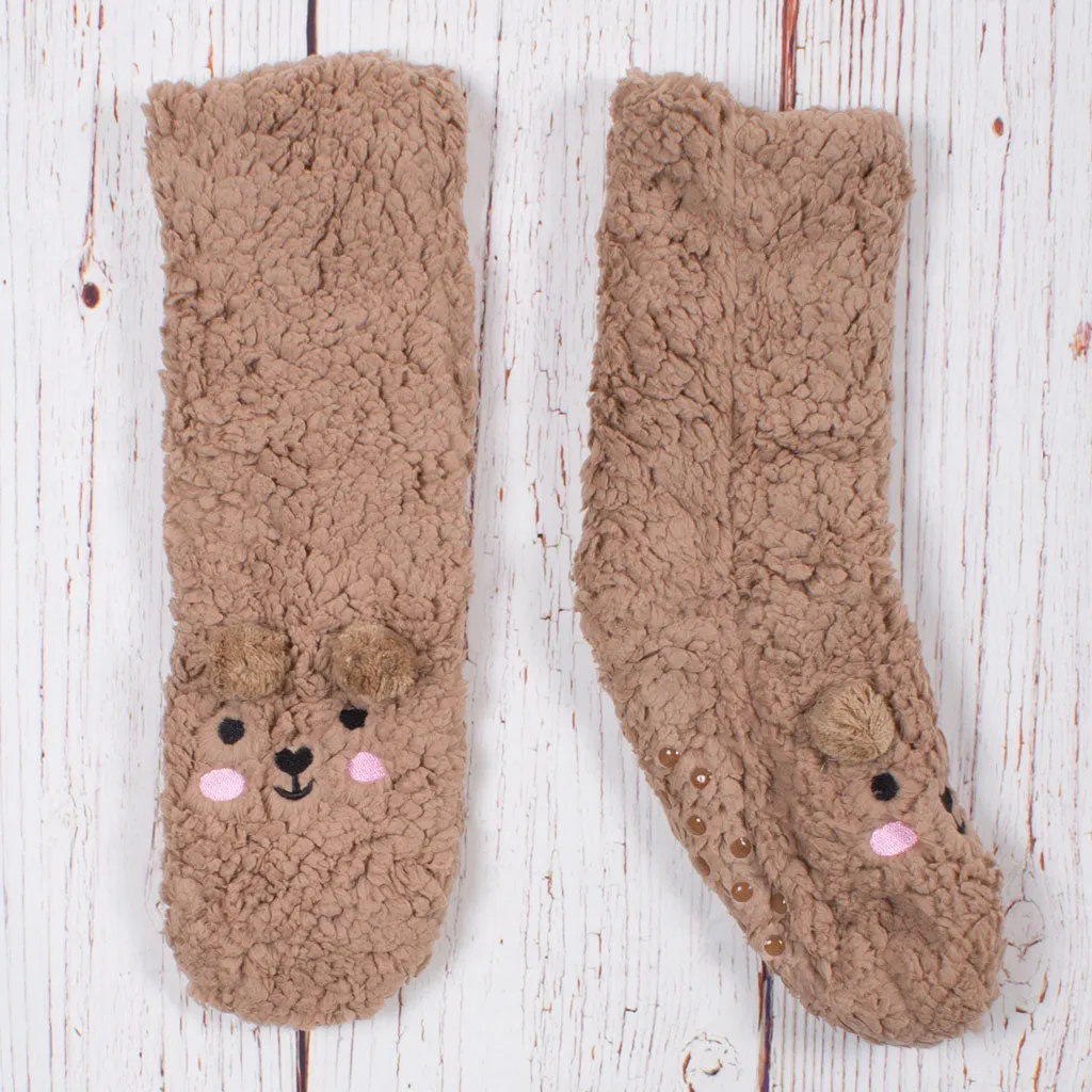 Beary Comfy Sherpa Lined Socks