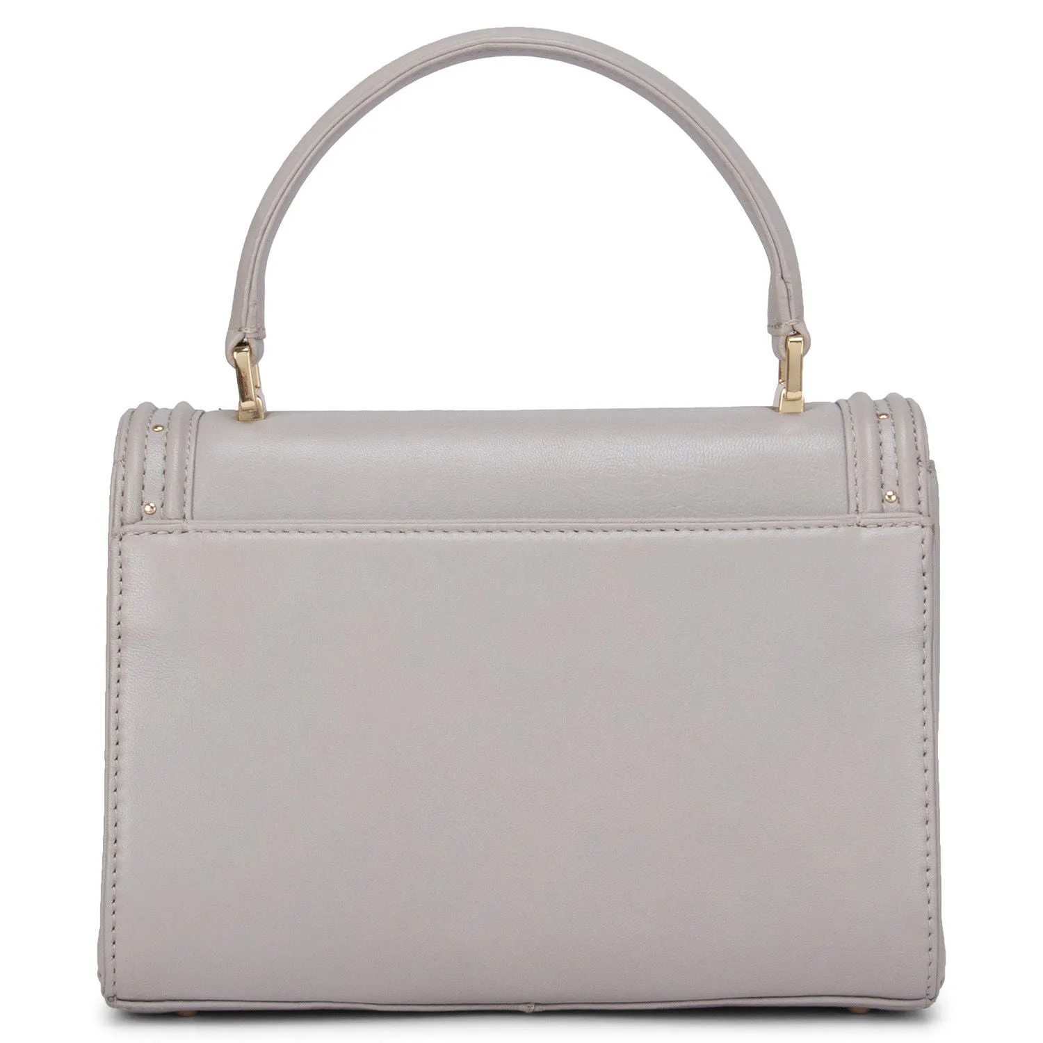 Beige Plain Satchel Bag