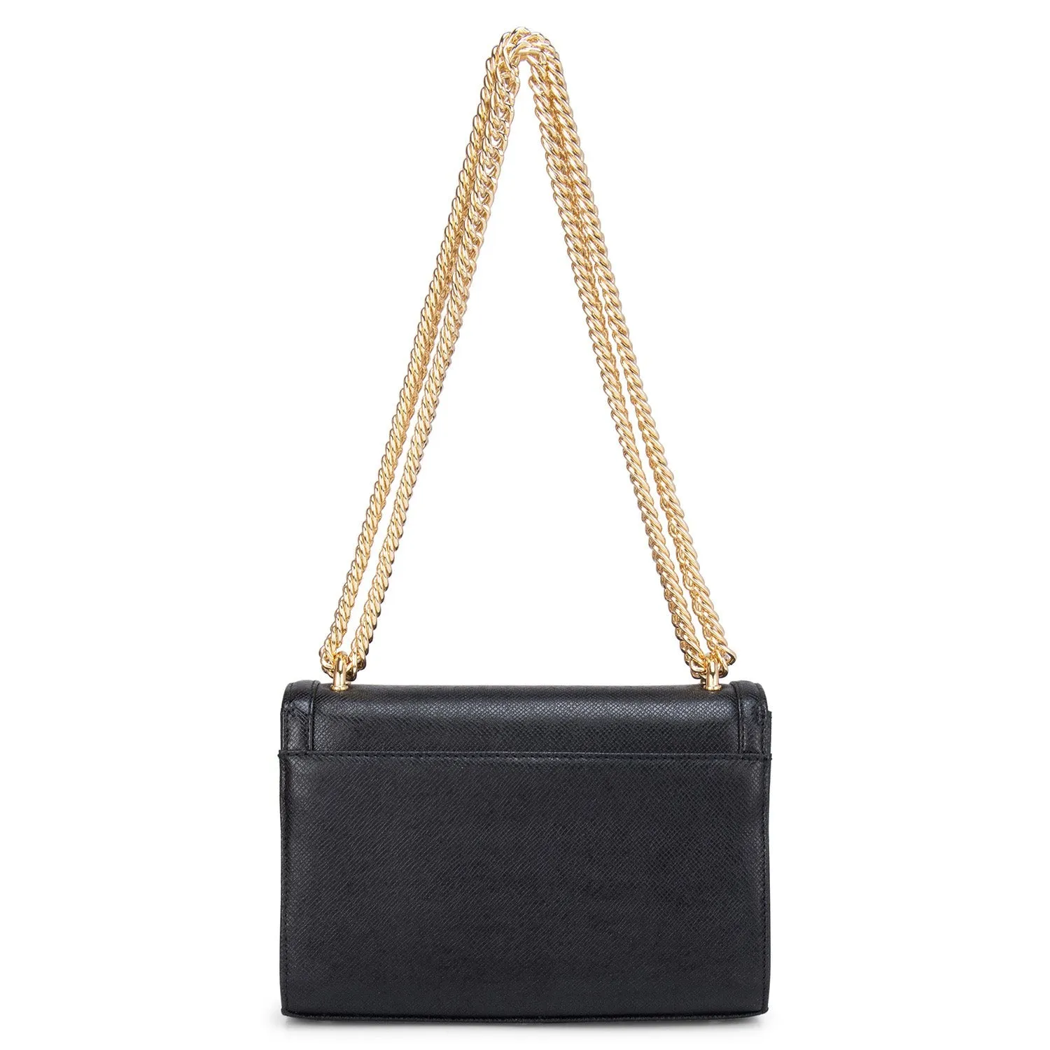 Black Franzy & Croco Effect Satchel Bag