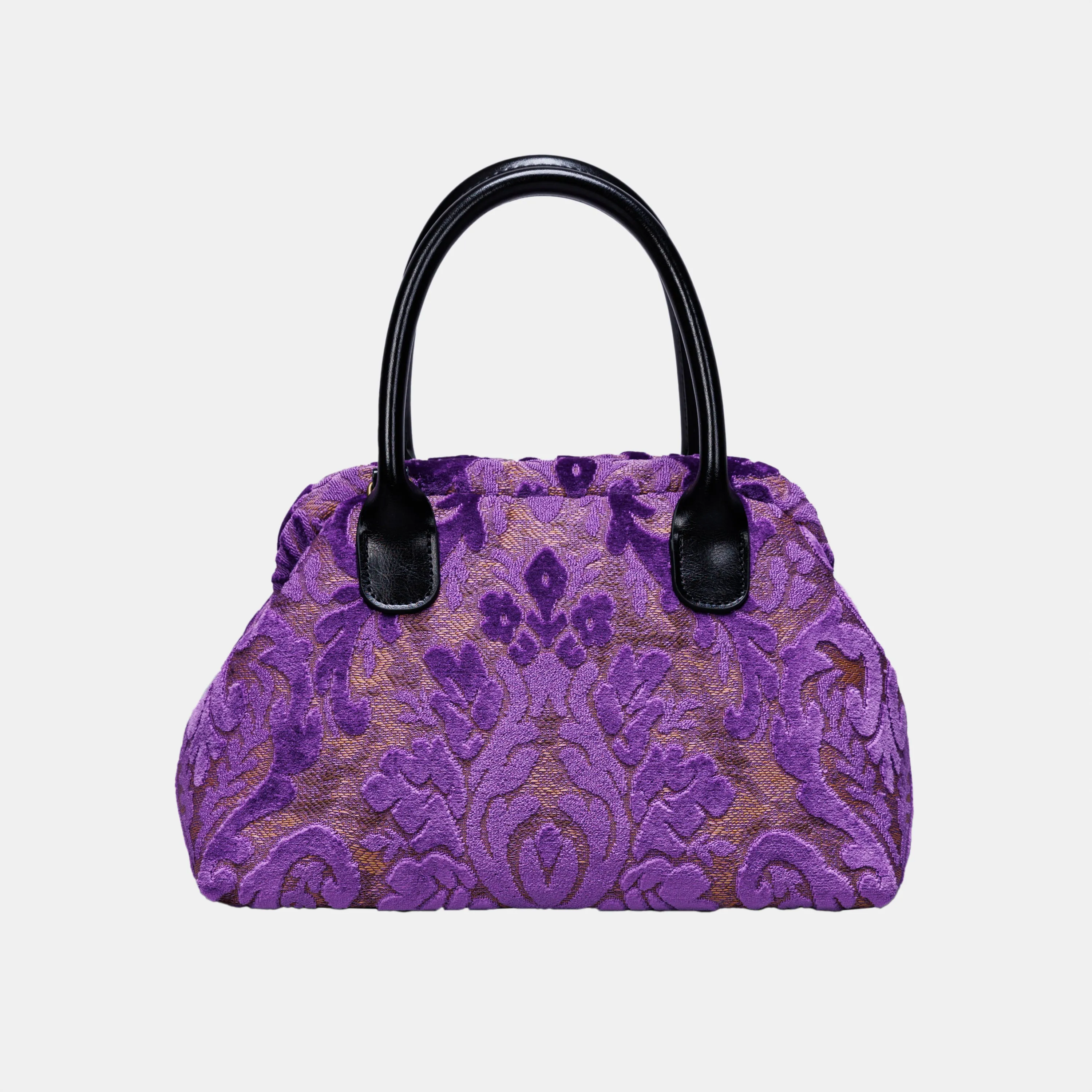 Burnout Velvet Purple Carpet Satchel