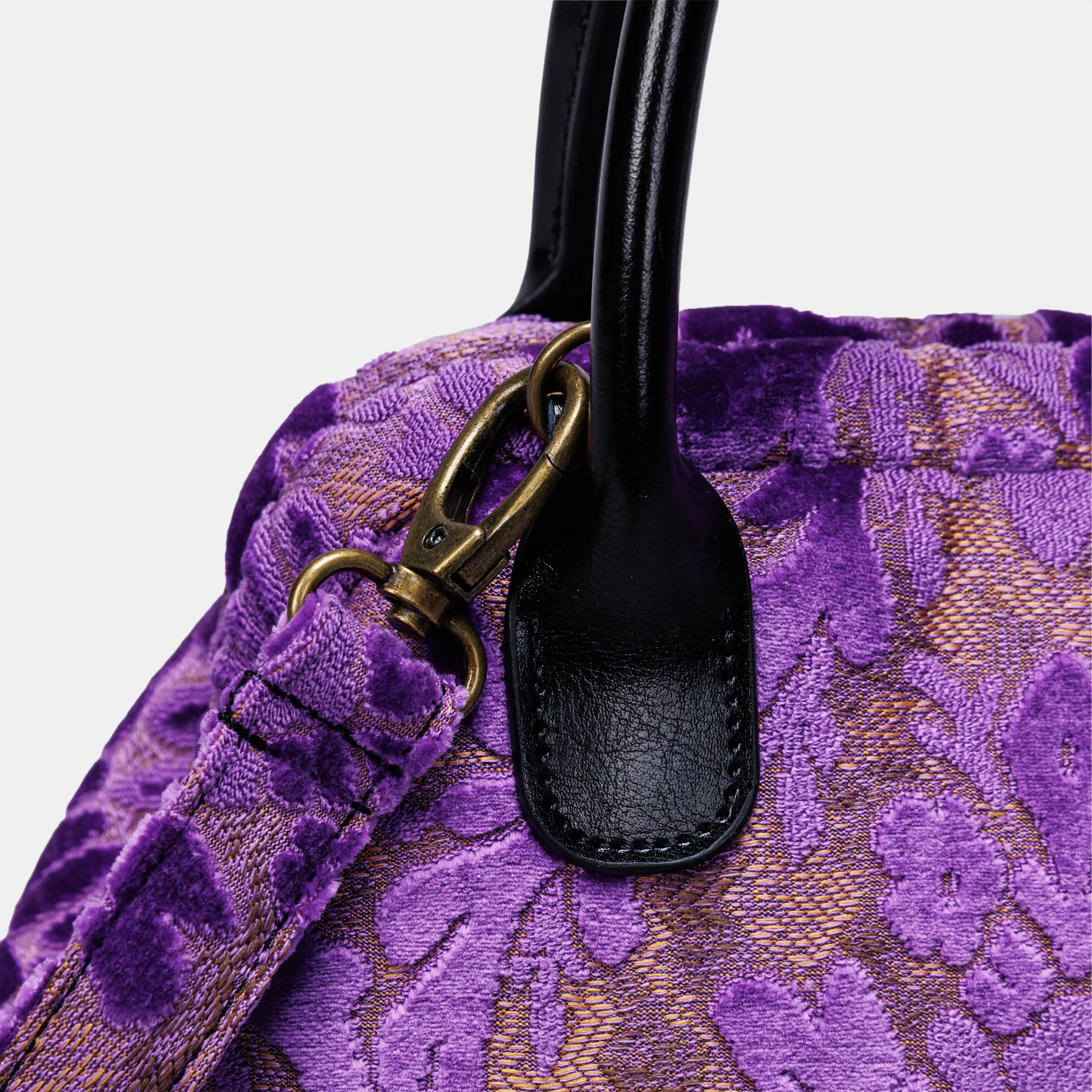 Burnout Velvet Purple Carpet Satchel