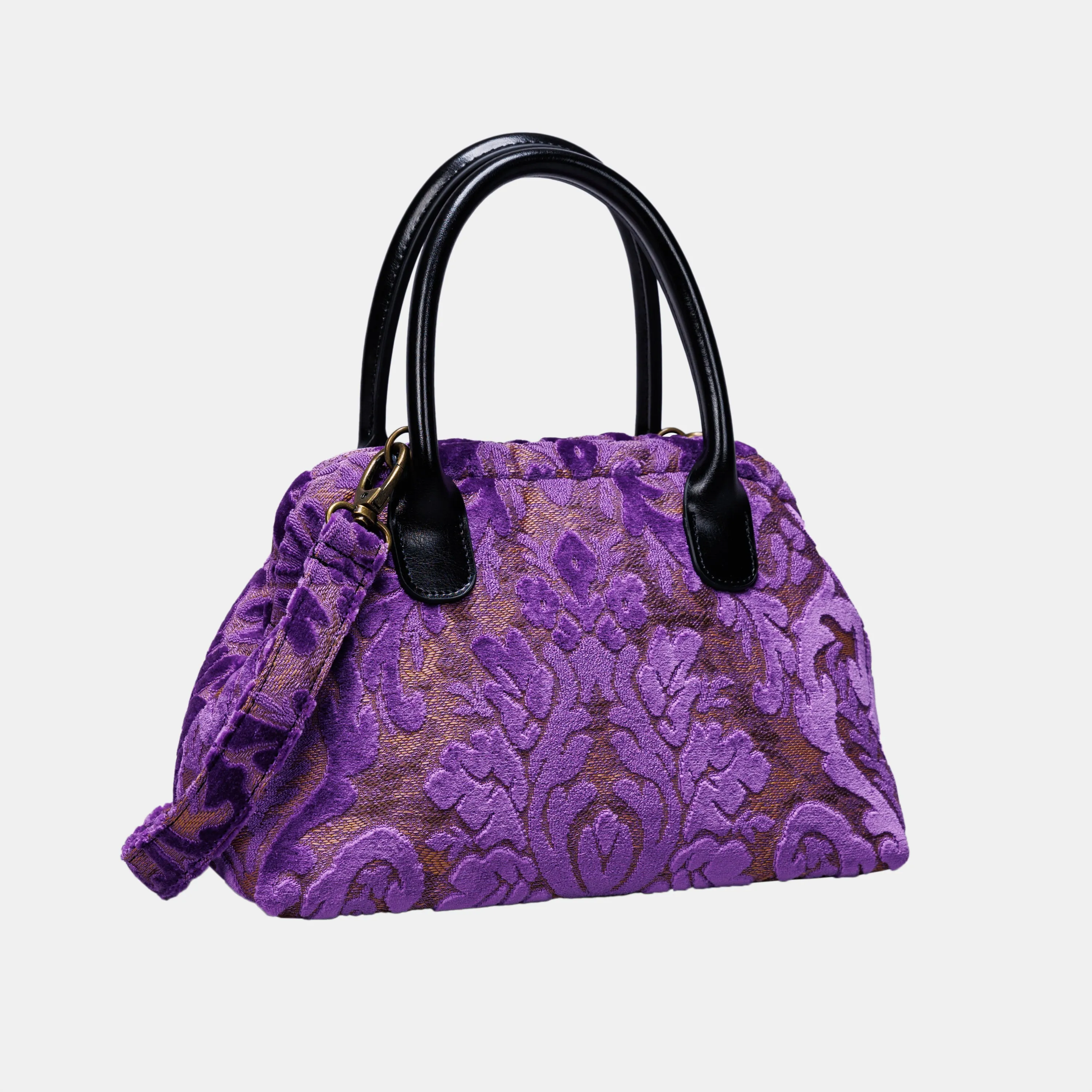 Burnout Velvet Purple Carpet Satchel