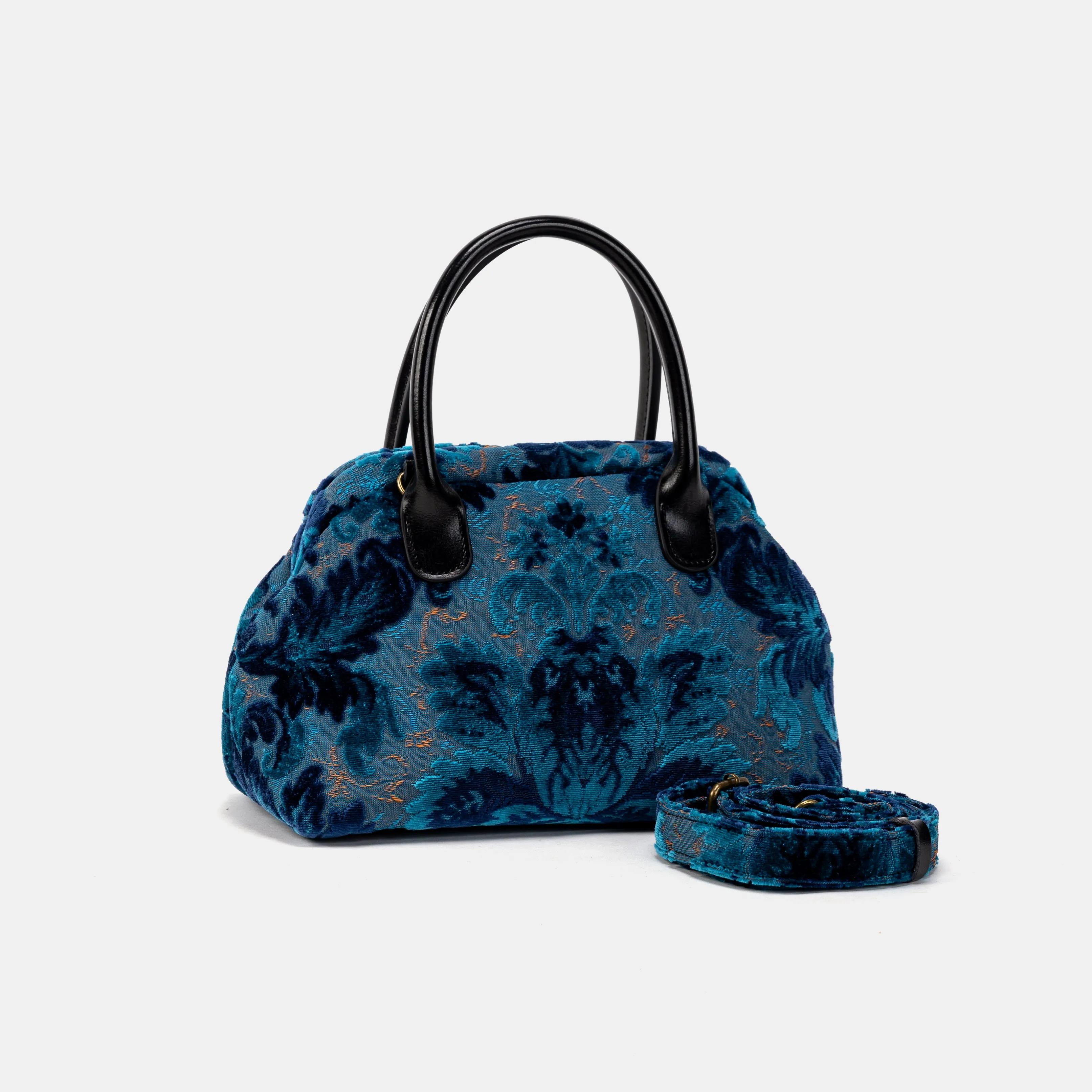 Burnout Velvet Revival Aqua Carpet Satchel