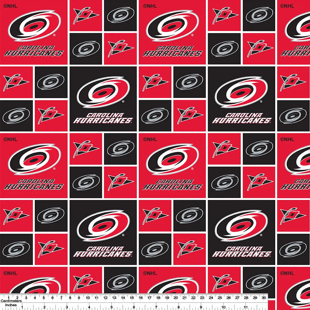 Carolina Hurricanes - NHL Cotton Print - Squares