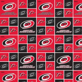 Carolina Hurricanes - NHL Cotton Print - Squares