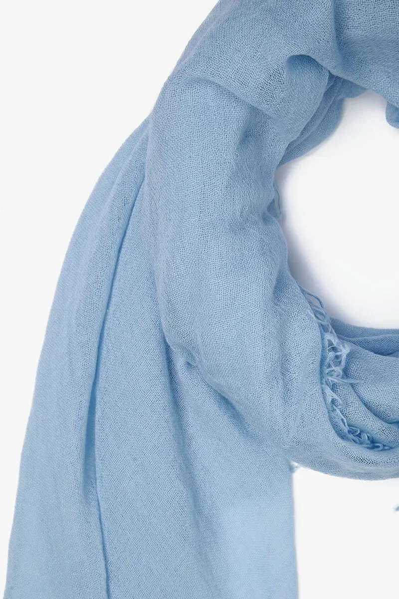 Cashmere and Silk Scarf Simply Blue