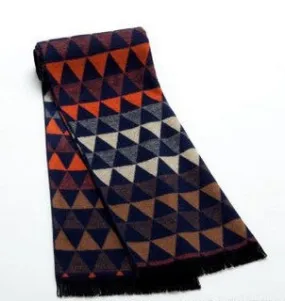 Casual Warm Scarf With Mix Plaid Color For Men