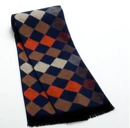 Casual Warm Scarf With Mix Plaid Color For Men