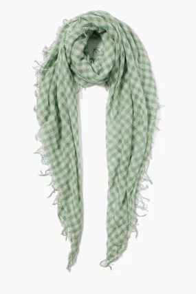 Chan Luu- Cashmere and Silk Scarf- English Ivy Gingham