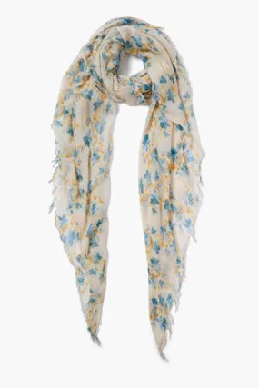 Chan Luu- Cashmere and Silk Scarf- Lagoon Floral