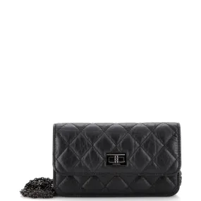 CHANEL So Black Reissue 2.55 Flap Phone Holder with Chain Quilted Aged Calfskin