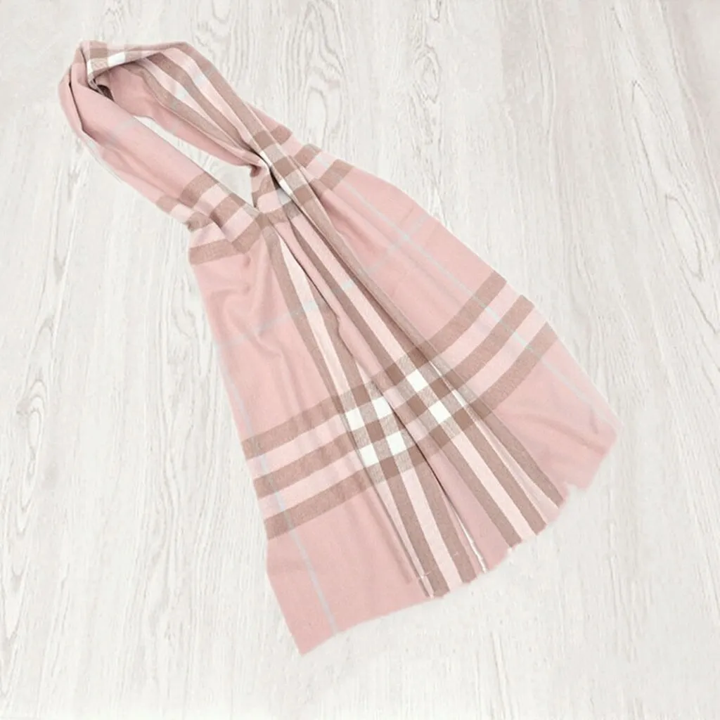 Classic British Plaid & Cotton Scarf Wrap for Women