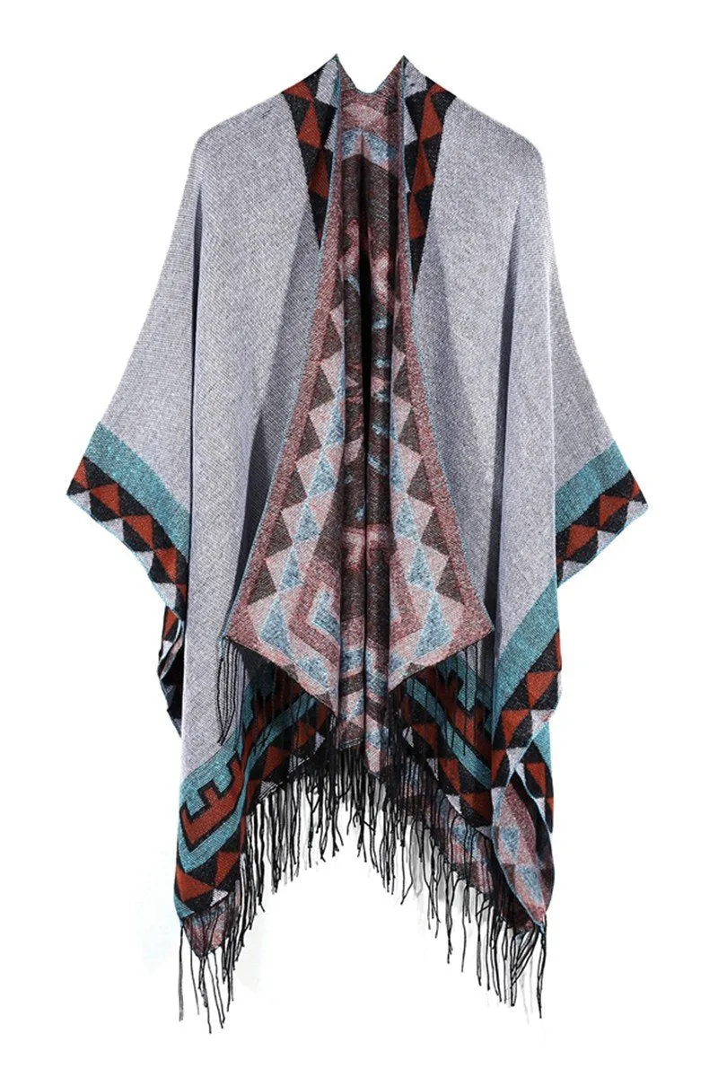 DANDY PATTERNED FASHION SHAWL WRAP, (L)51.2″ (W)59.1″