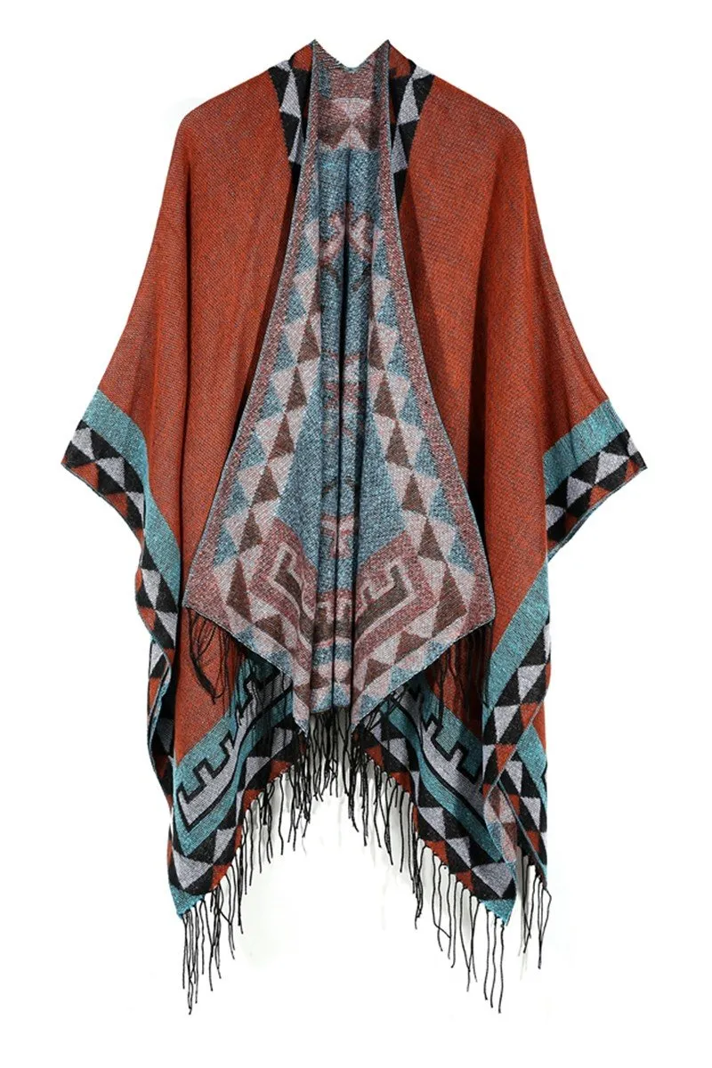 DANDY PATTERNED FASHION SHAWL WRAP, (L)51.2″ (W)59.1″