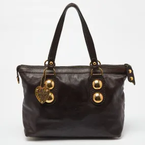 Dark Brown Leather Babouska Tote