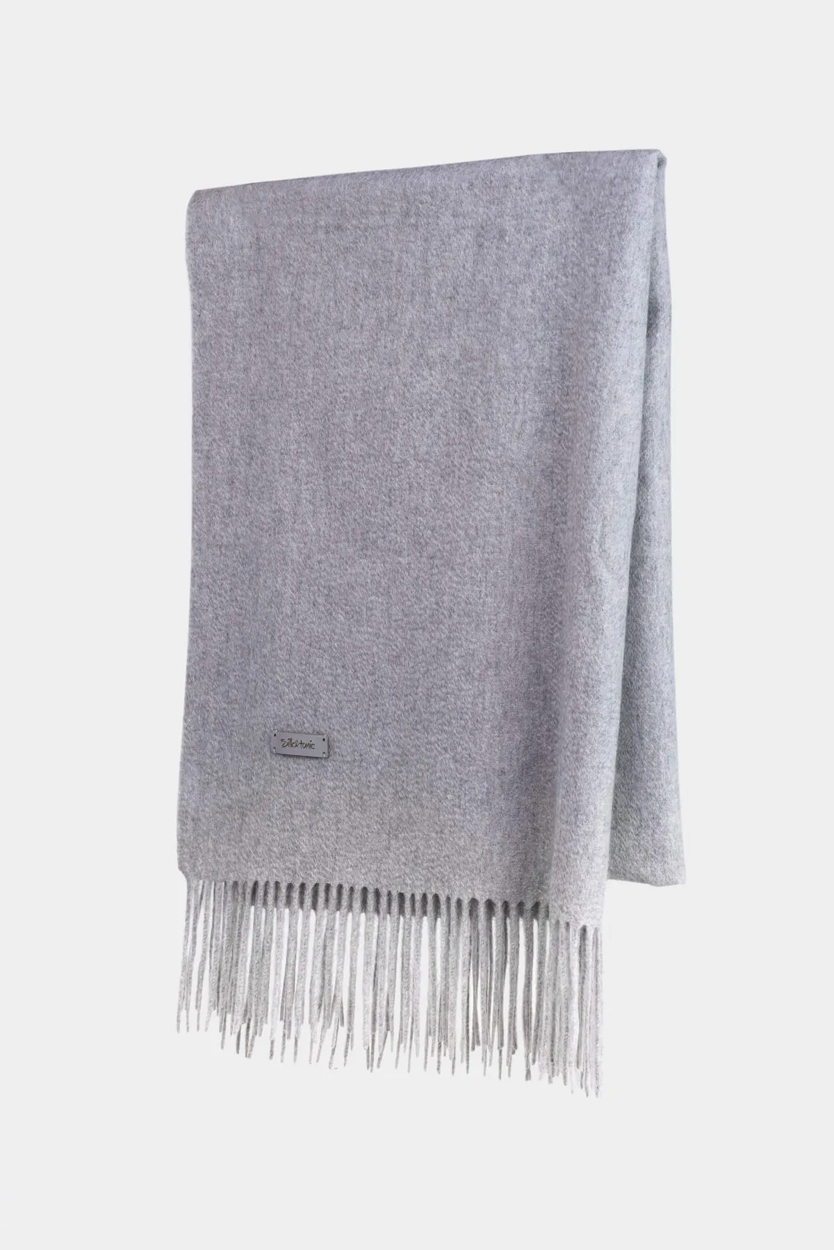 DOUBLE GREY CASHMERE SCARF