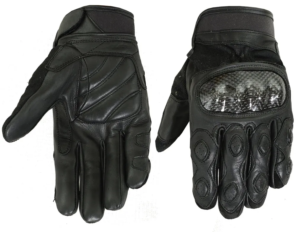 DS55BK Leather/ Textile Sporty Glove