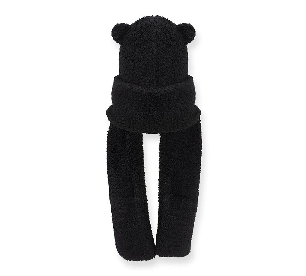 EVERAU® Hat Scarf and Gloves 3 In 1 Cute Bear Plush Hat