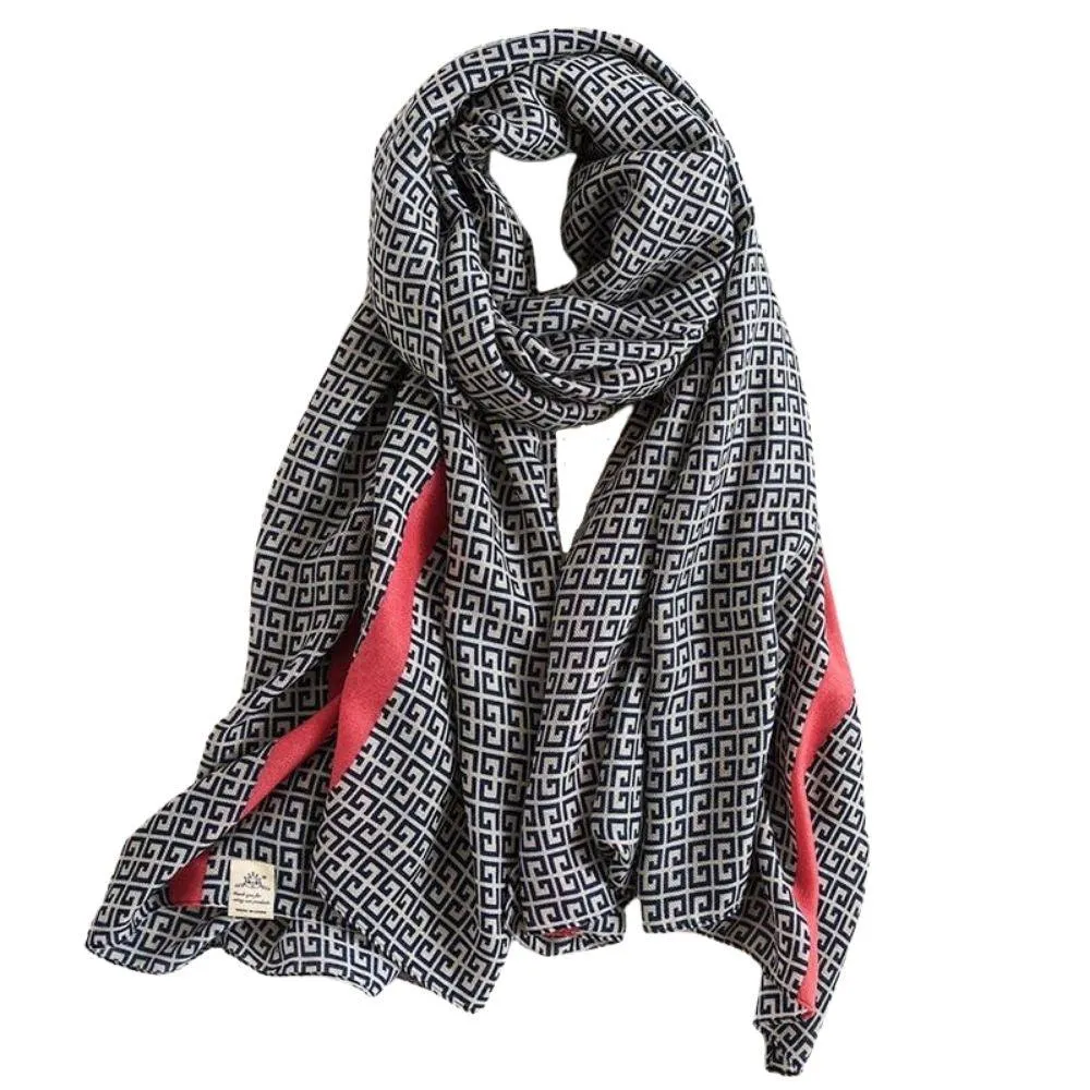 Geometric patterned lightweight Scarf, Wrap, Shawl great for Autumn/Winter