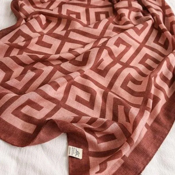 Geometric patterned lightweight Scarf, Wrap, Shawl great for Autumn/Winter