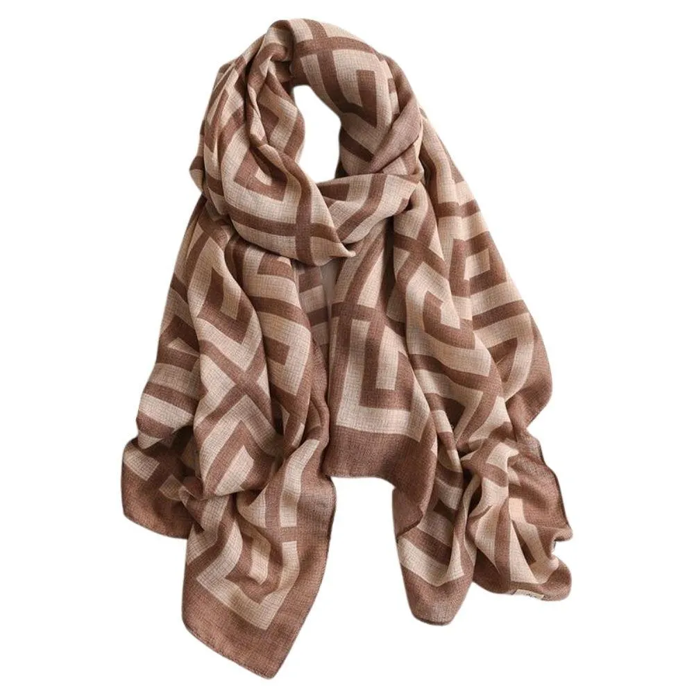 Geometric patterned lightweight Scarf, Wrap, Shawl great for Autumn/Winter