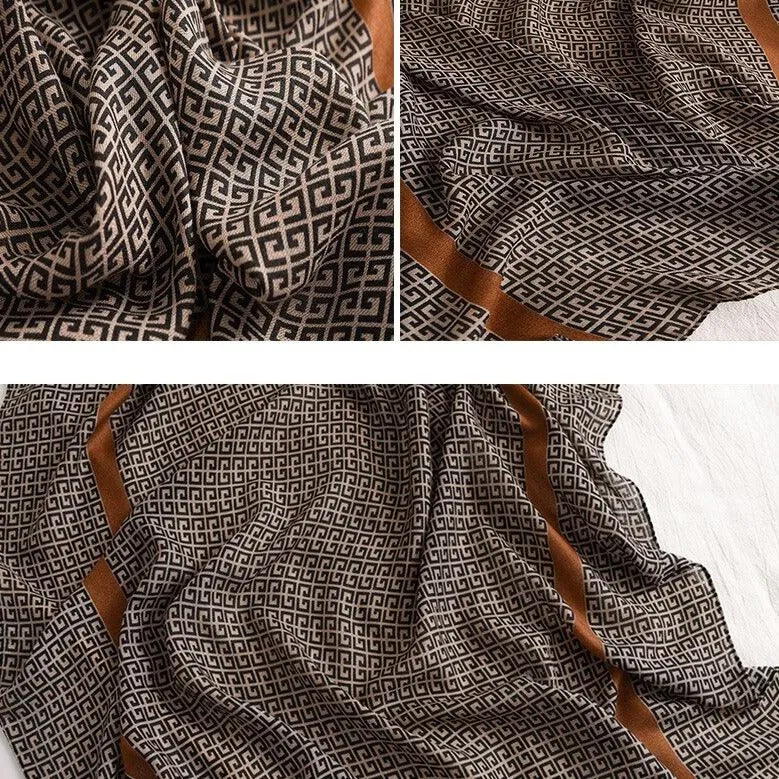 Geometric patterned lightweight Scarf, Wrap, Shawl great for Autumn/Winter