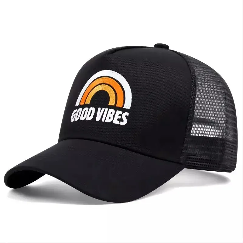 Good Vibes Rainbow Trucker Cap