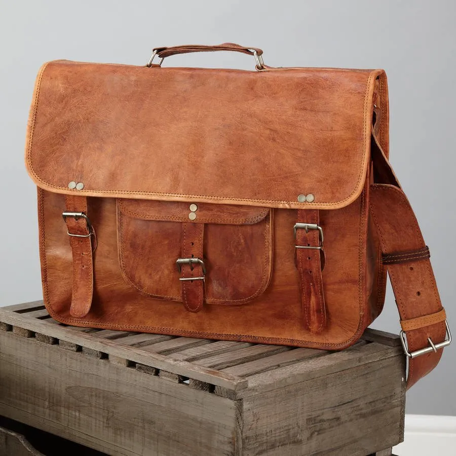 Grande Men's Classic Leather Satchel