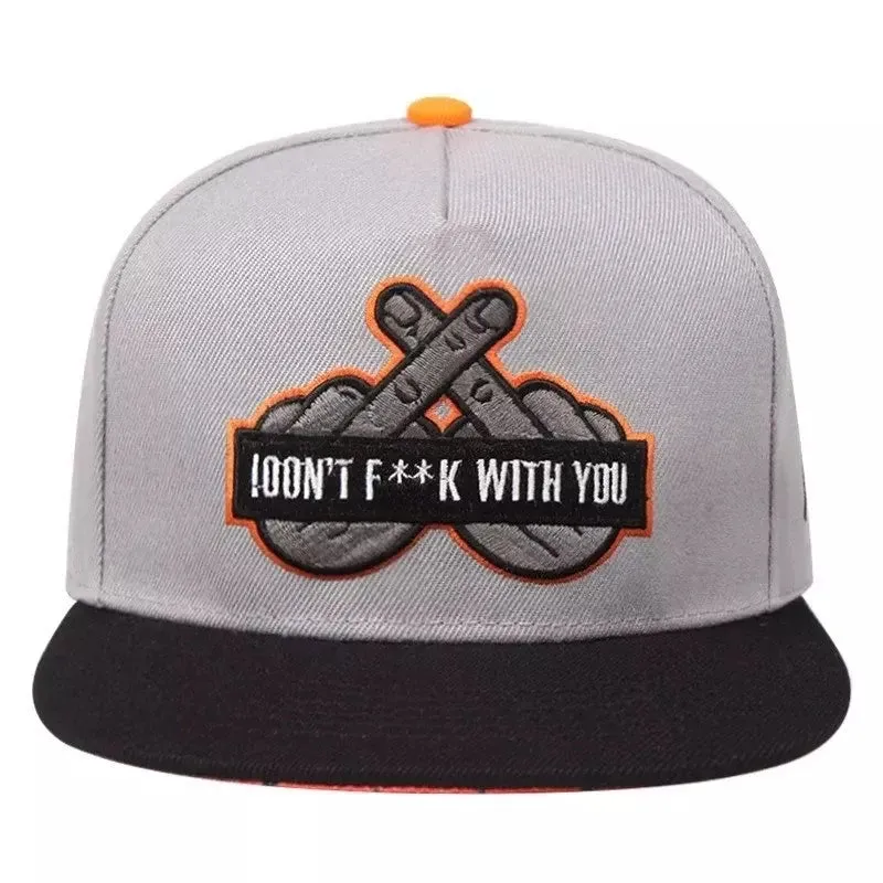 I Don't Fuck With You Gray Snapback Cap