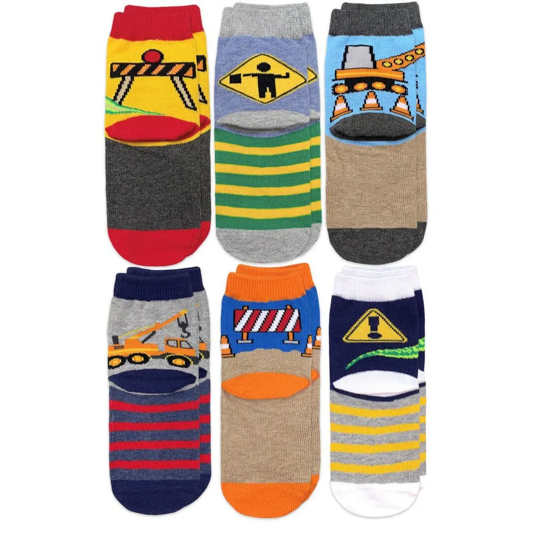 Jefferies Socks Construction Dinosaurs Crew Socks 6 Pair Pack