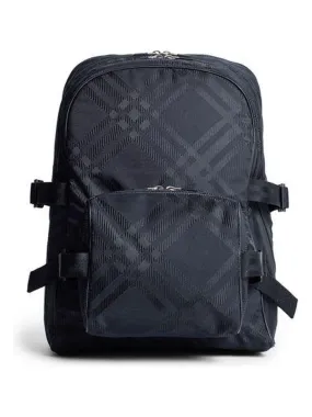 Men's Check Jacquard Backpack in Black | 8080840