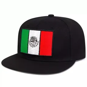 Mexican Flag Black Snapback Cap