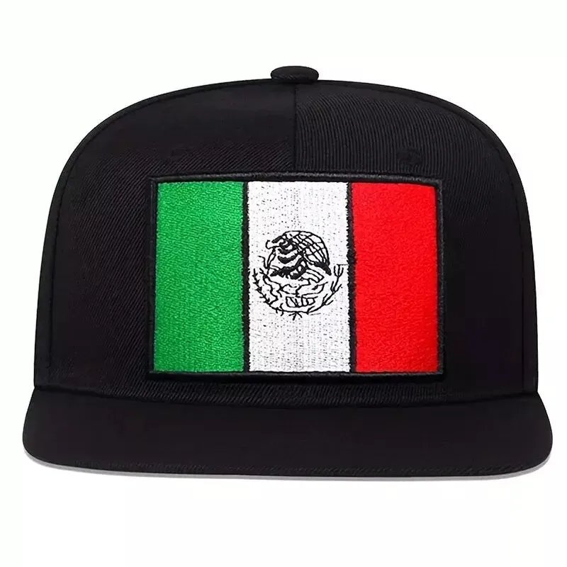 Mexican Flag Black Snapback Cap