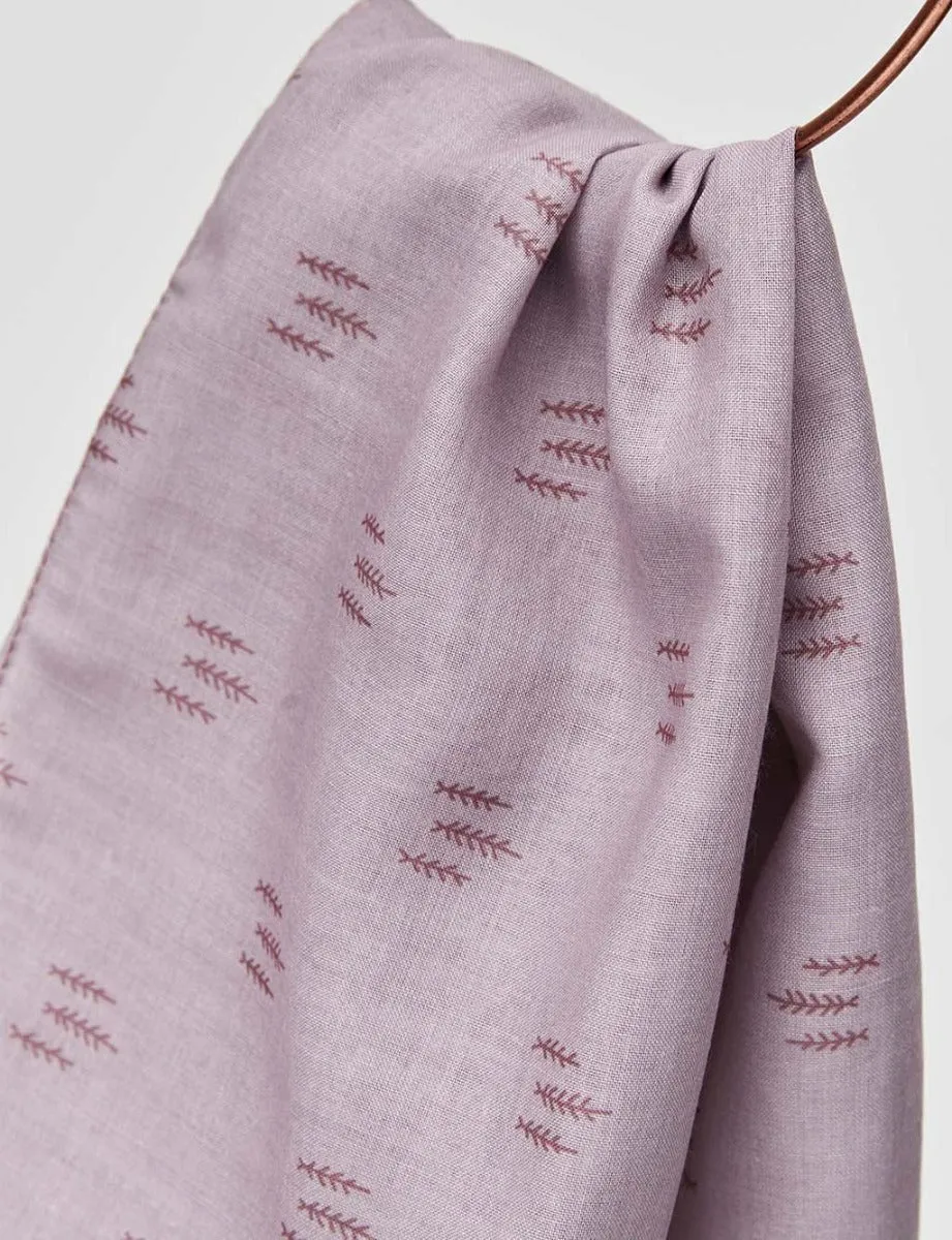 Mini Leaf Patterned Shawl Plum