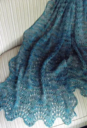 Ostrich Plumes Stole or Scarf <br/><small>knitting pattern</small>