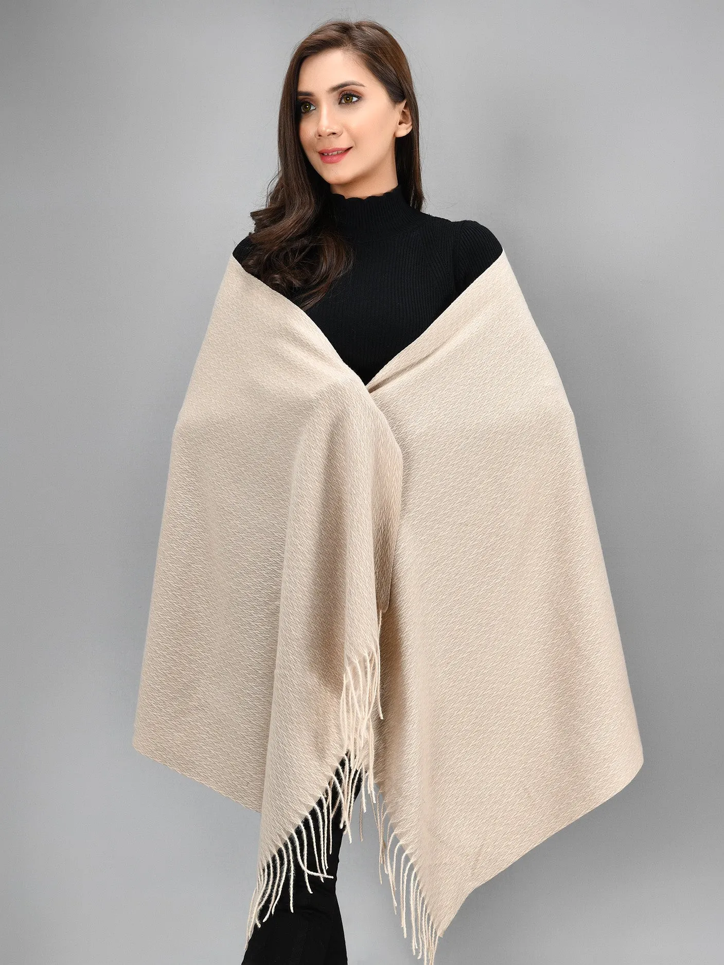 Patterened Shawl-Beige