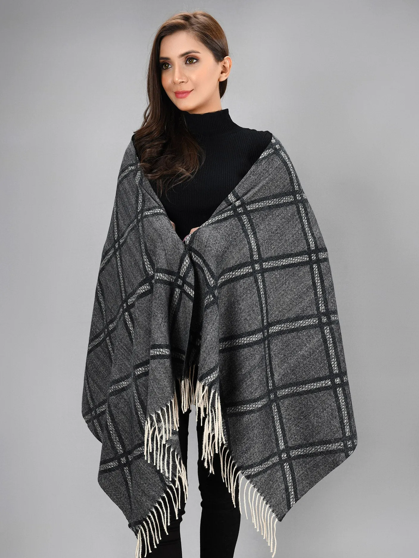 Patterned Shawl - Black