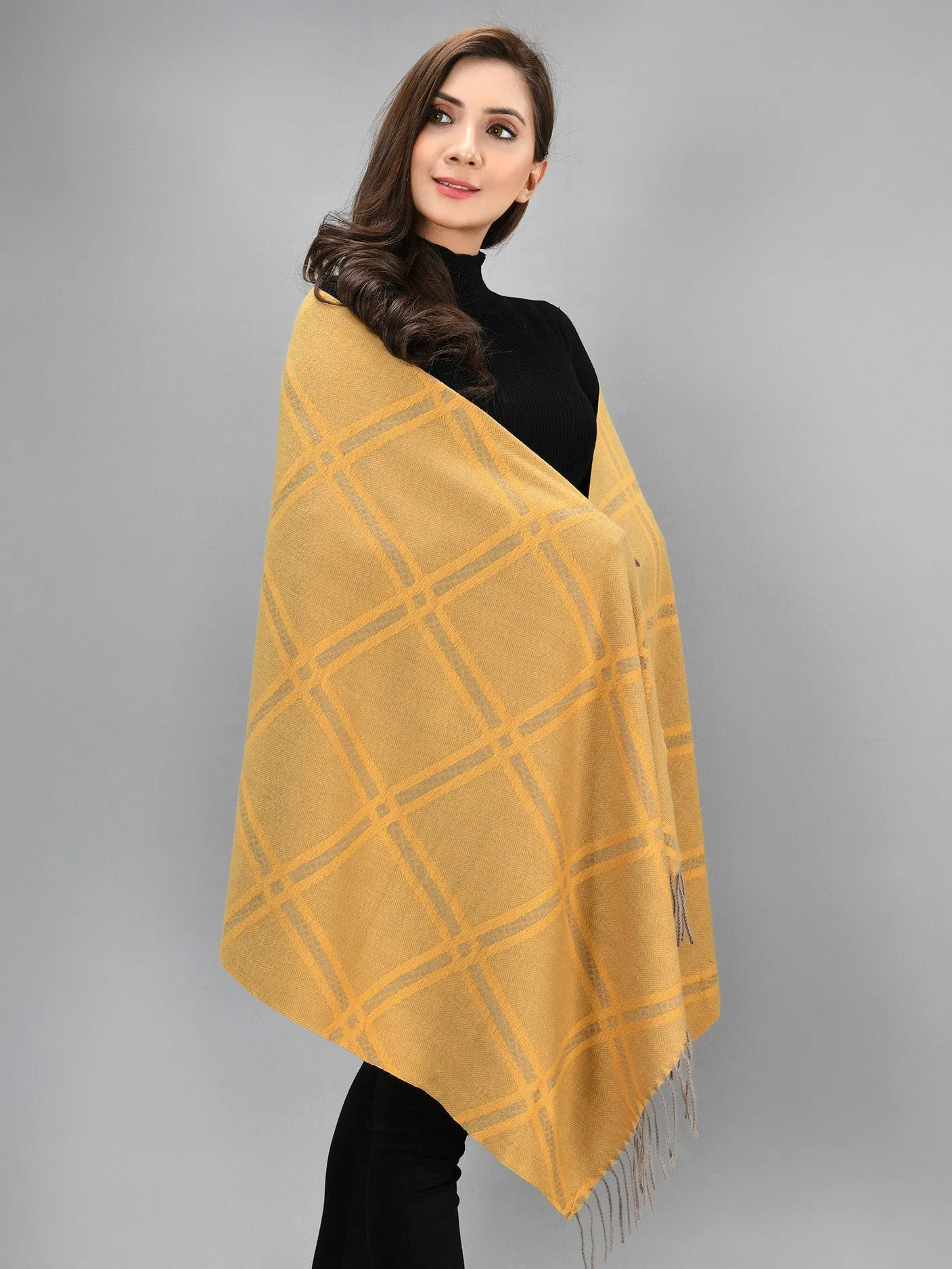 Patterned Shawl - Mustard