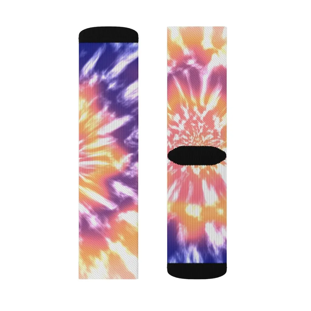 Pink Tie Dye Novelty Socks