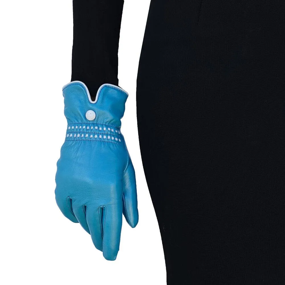 Rosario 3 - Women's Cashmere Lined Contrast Stitch Leather Gloves