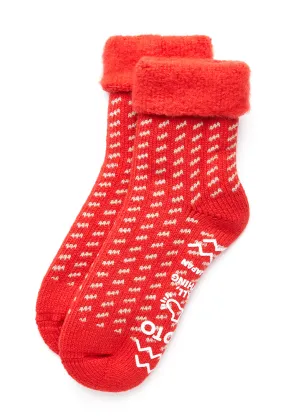 ROTOTO Comfy Room Socks Bird'S Eye - Scarlet