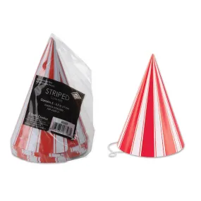 Striped Cone Hats - Medium Size (8/Pack)