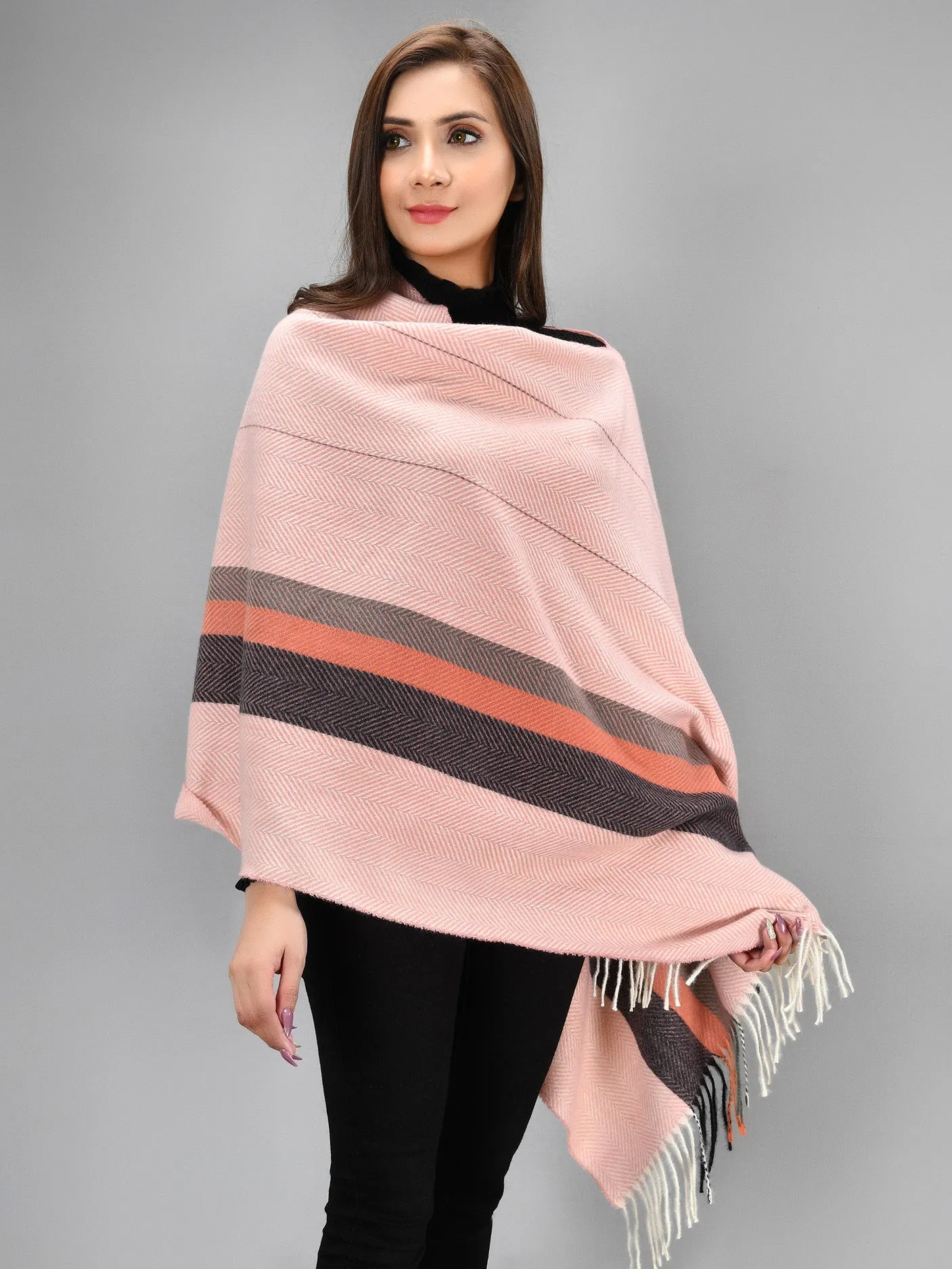 Striped Shawl - Pink