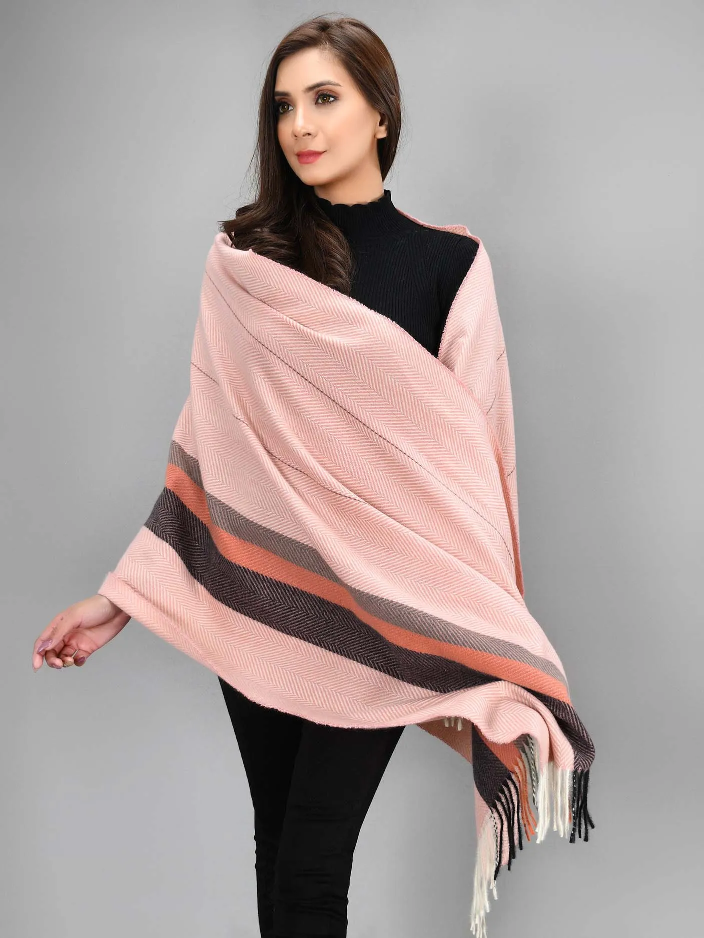 Striped Shawl - Pink