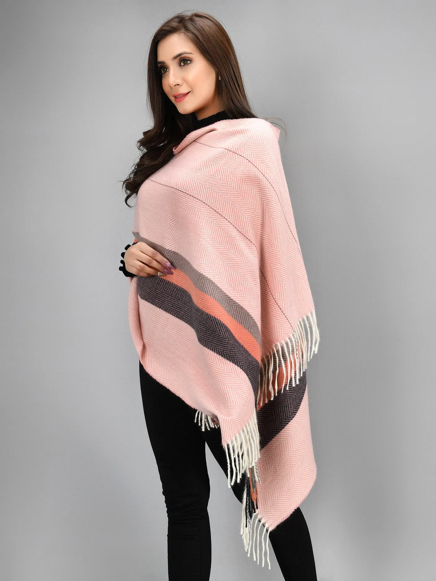 Striped Shawl - Pink